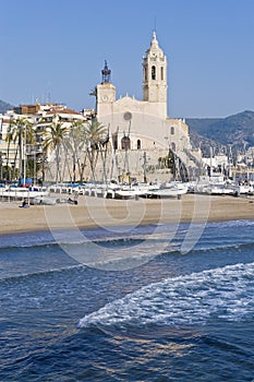 Sant Bartomeu i Santa Tecla at Sitges, Spain photo