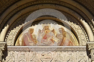 Sant Eustorgio, Paleochristian church in Milan, Italy. Facade photo