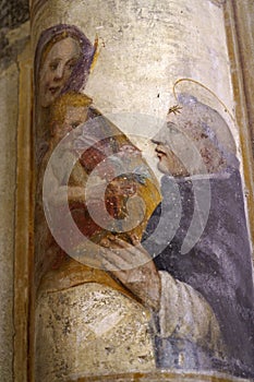 Sant Eustorgio, Paleochristian church in Milan, Italy. Painting photo