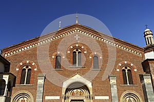 Sant Eustorgio, Paleochristian church in Milan, Italy. Facade photo