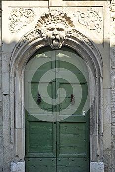 Sant`Ippolito Fossombrone, Marches: door of historic palace photo