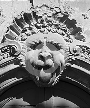 Sant`Ippolito Fossombrone, Marches: door of historic palace photo