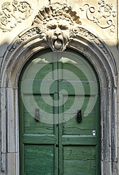 Sant`Ippolito Fossombrone, Marches: door of historic palace photo