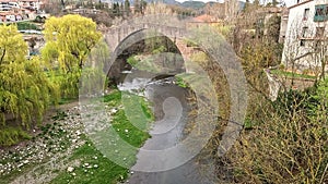 Sant Joan de les Abadesses, Catalonia, Spain. Old bridge, Pont Vell