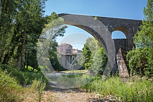 Sant Joan de les Abadesses old bridge over the Ter river