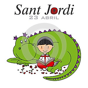 Sant Jordi. Catalonia traditional celebration photo