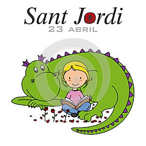 Sant Jordi. Catalonia traditional celebration. photo