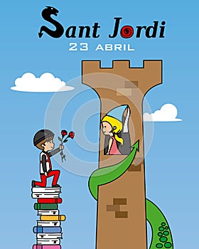 Sant Jordi. Catalonia traditional celebration. photo