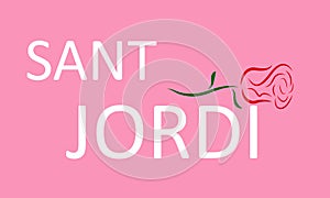 sant jordi day or saint george typography and rose