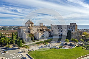 Sant Marti Church and Altafulla Castle in Altafulla, Spain