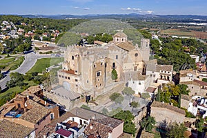 Sant Marti Church and Altafulla Castle in Altafulla, Spain