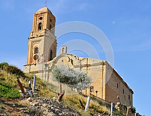Sant Pere Church in Poble Vell de Corbera de Ebro in Spain photo