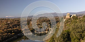 Sant Pere de Casserres monastery and Sau lake photo