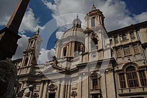 Santa Agnese in Agone, historical church at piazza Navona, Rome, Italy