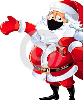 Santa with air pollution mask