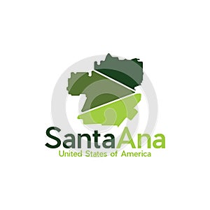 Santa Ana City Map Geometric Simple Logo