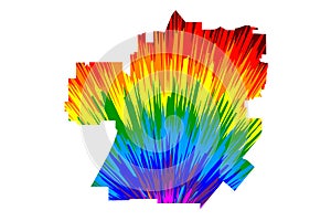 Santa Ana city United States of America, USA, U.S., US, United States cities, usa city- map is designed rainbow abstract