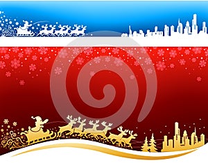 Santa approaching Christmas Backgrounds