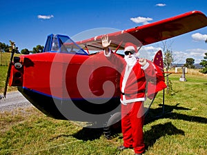 Santa arrives for Christmas party