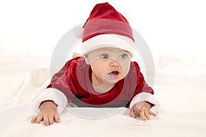 Santa baby lay on belly look