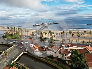 Santa Barbara Cabrillo Stearns Wharf State Street Beach California Aerial