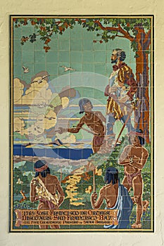 Santa Barbara County Courthouse tile mural 2, Santa Barbara, CA, USA