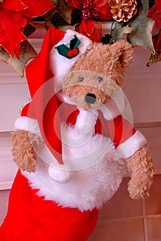 Santa Bear Christmas Stocking