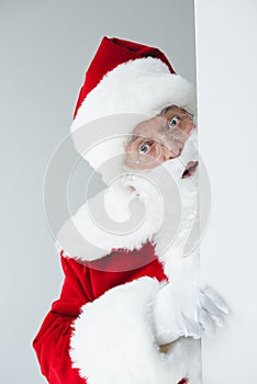 Santa with blank banner