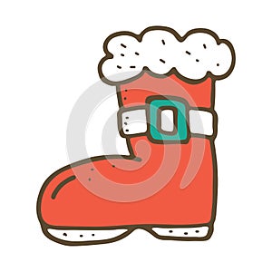 Santa boot on white bacground