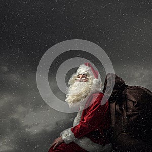 Santa bringing gifts on Christmas Eve