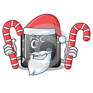 Santa with candy button esc isolated in the character