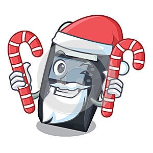 Santa with candy EDC machine on the character cardboard photo