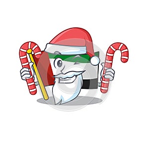 Santa with candy flag united arab emirates in character