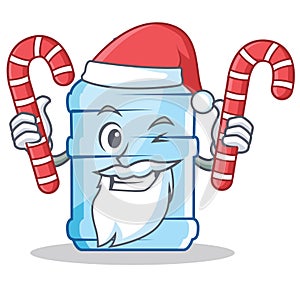 Santa with candy gallon character cartoon style