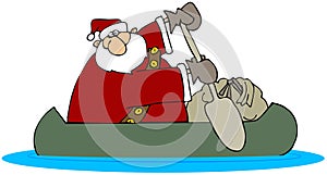 Santa In A Canoe