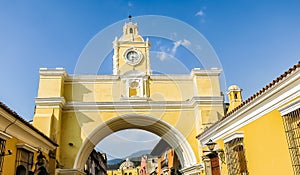 Santa Catalina arch connecting two parts of old Convent, Antigua Guatemala photo