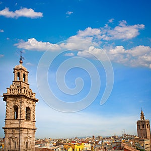 Santa Catalina church towerand Miguelete in Valencia photo