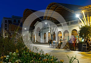 Santa Caterina market in evening. Barcelona