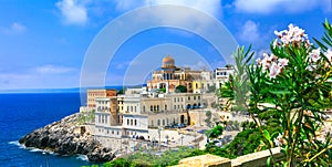 Santa Cesarea Terme, beautiful coastal town in Puglia,famous fo photo