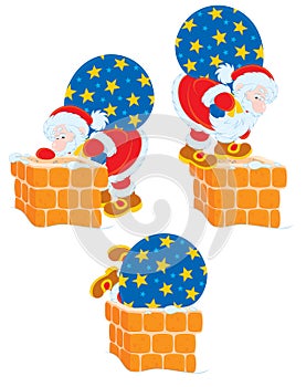 Santa and chimney