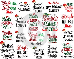 Santa christmas bundle, santa squad, merry christmas, santa, christmas holiday, vector illustration file