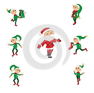 Santa and Christmas elfs photo