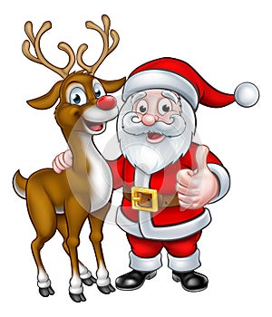 Santa and Christmas Reindeer