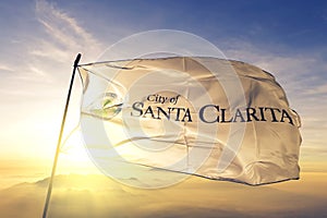 Santa Clarita of California of United States flag waving on the top photo