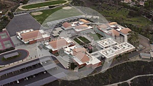 Santa Clarita Junior High School, aerial panning view of solar panels