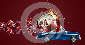 Santa Claus 2022 countdown on car