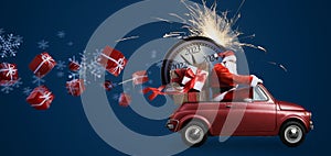 Santa Claus 2023 countdown on car