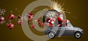 Santa Claus 2024 countdown on car