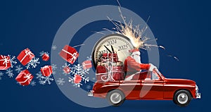 Santa Claus 2024 countdown on car