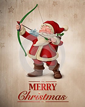 Santa Claus archer greeting card